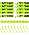 Chamber Safety Flags 10 Pack Set, Bright Green Reflective Flags For Rifle Handgun Shotgun, waterproof durable polymer.