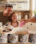 Baker using Three Pack Bread Lame Set With Ten Replacement Blades And Pattern Booklet For Sourdough Fans on dough