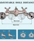 Adjustable center detail of Clawfoot Tub Faucet With Handheld Shower Brushed Nickel, wall mount tub filler, solid brass construction.