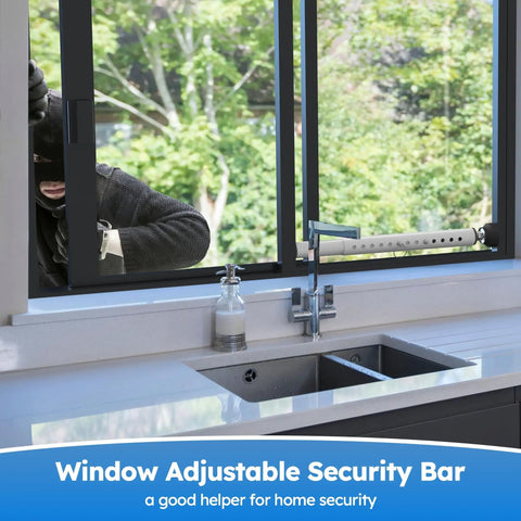 Adjustable Window Jammer Bar For Sliding And Vertical Windows 11 To 18 Inch Inside Mount Security Bar Anti Theft in kitchen
