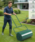 24 Inch Beefy Lawn Roller For Grass Seed And Sod, Heavy Duty Steel Garden Roller, 13 Gallon Water Filled Push Pull Ground Leveler
