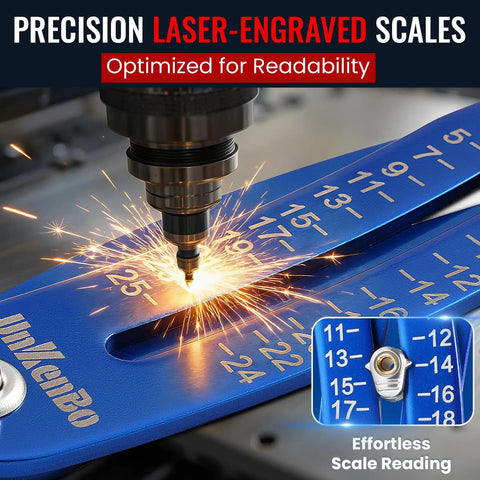 Gen2 Bolt Size Finder Tool Keychain Gauge with laser-engraved scales for bolts and nuts heads measurement SAE metric