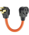 Beefy Heavy Duty Welder Adapter Cord 50 Amp NEMA 14-50P To 6-50R 1.5ft SJTW 6AWG 3C Cable UL Certified Orange For Generator And RV Use