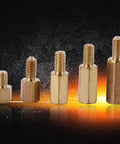 Three Millimeter Brass Standoff Kit For PCBs And DIY Electronics With Hex Male And Female Ends displayed in various sizes