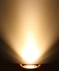 2 Inch LED Dimmable Downlight With 3W COB, Recessed Ceiling Light, Warm White 3000K-3500K illuminating a wall upward