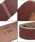 Pro Grade Aluminum Oxide Sanding Belt Set For 3x21 Inch Belt Sander, 18 Belts With 3 Each Of 60, 80, 120, 180, 240, And 400 Grits, 75x533mm