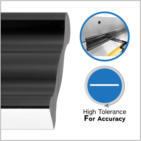 Heavy Duty 24 Inch Anodized Aluminum Straight Edge Tool For Flat As A Pancake Finish Plus Bang On.001 Tolerance alignment close-up