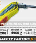 2 Inch By 4 Foot Heavy Duty Lifting Straps Set Of 2 Pairs Webbing Sling Rigging For Moving Furniture With 6200 lb Capacity