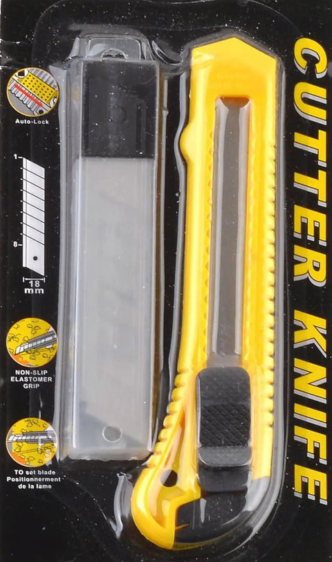 Heavy Duty Art Knife Plus With 15 Blades For Cutting Crafts And Raw Materials 18mm Utility Knife Set packaging