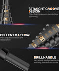 Heavy Duty Step Drill Bit Set 5 Piece Industrial Grade Unibit Kit With 3 Flat Shank High Speed Steel Black Oxide details