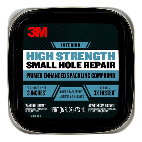 High Strength Spackling Compound 16 Oz For Quick Nail Hole Repairs, Primer Enhanced, 3X Faster Than Vinyl Spackling, No Shrinking Or Cracking, Resists Paint Flash, Great Hiding Power For Holes Up To 3 Inches