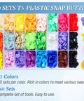 No Sew Snap Button Kit With Pliers Set 460 Sets T5 Plastic Snaps 23 Colors for Clothing Diapers Bibs Rain Coats and Craft Projects