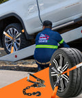 Four Pack 2 Inch by 96 Inch Orange Car Tie Down Straps for Trailers With Heavy Duty Chain Anchors, 3300 Lb Safe Working Load
