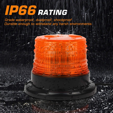 Top Tier Amber LED Strobe Light With Hella Bright Visibility And Rock Solid Magnetic Base For Zero Hassle Plug And Play Install On Work Trucks Or Trailers