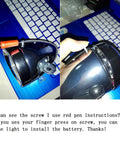 Retro Style Bike Front Light With Bracket For Fixie And Commuter Rides, 7 LED White Headlamp, shown with mounting instructions