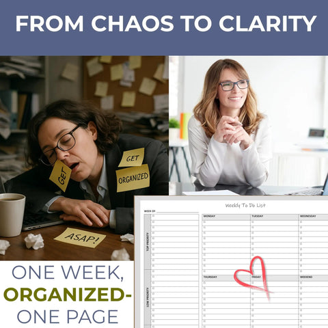 Weekly To Do List Planner Notepad For Stay On Top Pros And Busy Bees, 60 Page Task Pad with organized office workers and planner.
