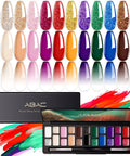 24 Color Solid Gel Nail Polish Kit With Detachable Pro Brush For Ombre Nails No Spill Hema Free Formula Perfect For Christmas NYE Party