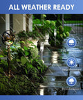 Outdoor Pathway Light Set With 570 Lumen LED Lights 6 Pack Plug In 12V Low Voltage Landscape Lighting, garden view.