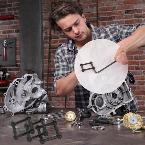 Mechanic using Anti Walk Rotation Pins Kit For Precision Machines And Motorcycles in a workshop setting