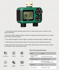 Image of Two Zone Sprinkler Timer With Brass Inlet Dual Independent Outlets Programmable Irrigation Controller showcasing digital display and control features