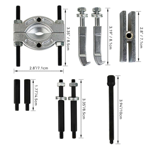Mini Bearing Separator Kit 6 Piece Bearing Puller Set With Jaws Thrust Screw Extension Rods And Yoke Pro Grade Heavy Duty