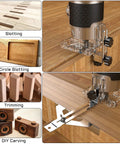 Powerful Compact Wood Router Tool 800W 30000 RPM Workhorse for woodworking shown in use for slotting and trimming on wood surfaces