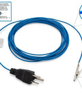 Long 16.4 Feet Grounding Cable With 3 Prong Ground Plug And Alligator Clip For Anti Static Discharge Real Chill Vibes And Body Balance Stress Relief Easy To Use On Electronics Home Office Or On The Go Grounding Wire, showing blue cable with plug and clip.