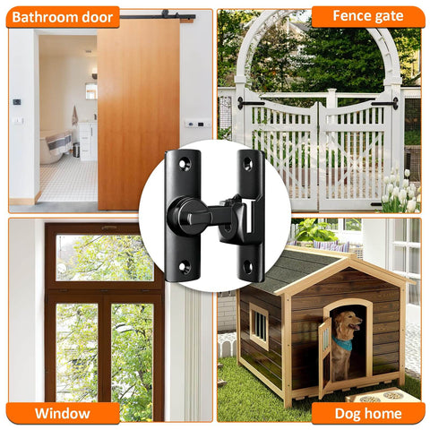 Heavy Duty Dual Angle Barn Door Lock With 90 And 180 Degree Install Easy To Mount Small Door Latch for various doors and gates