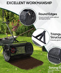 Beast Compost And Peat Moss Spreader For Lawns And Gardens With 2 In 1 ATV And T Shaped Handle 16 In Wide By 48 In Long