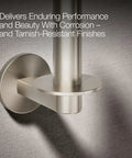 Close-up of Vertical Toilet Paper Holder In Brushed Nickel Finish For Easy Refill And Modern Bathroom Coordination Part Of Components Collection.