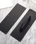 Two Pack 12 Inch Stainless Steel Door Handles With Screws Heavy Duty Pull Push Plates Rust Proof 304 Stainless Solid Black Finish For Home Office And Public Doors Easy Installation, black finish