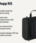 Black Spacious Hanging Toiletry Bag With Durable 1680D Polyester Large Capacity Dopp Kit Multiple Compartments Leakproof Lining