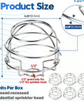 Product size illustration for Six Pack Chrome Plated Fire Sprinkler Head Guard Cages for 1/2 Recessed Sidewall Sprinklers.