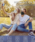Couple wearing Five Layer Breathable Face Mask Pack For Adults With Cup Design And All Day Comfort Fit Protection Against PM25 Dust