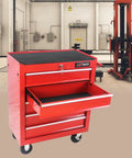 29 Inch Sturdy Steel Rolling Tool Chest With Drawers And Ball Bearing Slides, Brake Wheels, Red Garage Tool Storage Cabinet