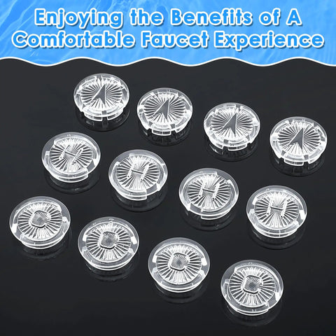 4 Pack Acrylic Clear Faucet Index Buttons For Gerber 94-445 94-446 94-447 displayed on black surface