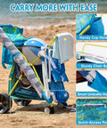 All Terrain Beach Wagon With Oversized Sand Wheels Collapsible Cart With Cooler Bag And Umbrella Holder on the sand