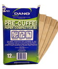 PreCuffed Paper Trash Compactor Bags 12 Pack For 11 Gallon Carts Heavy Duty Kitchen Garbage Liners That Are Eco Friendly Durable Easy Fit