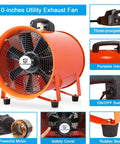 Beast 10 Inch Utility Blower With 3010 CFM, 350W Copper Motor, Portable Industrial Ventilation Fan, 33 Foot Duct Hose, orange design