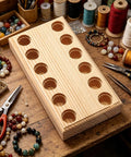 Wood Pliers Holder With Multi Slot Rack For Beading Tools And Hand Tools Durable Bead Tool Organizer on wooden workbench