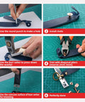 Instructions for using Copper Rivets And Burrs Leather Working Kit With 80 Pieces 4mm Copper Shank Includes 2 In 1 Setter