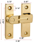 180 Degree Flip Barn Door Lock In Gold Heavy Duty Gate Latch With Flip Safety Bolt For Sliding Doors with measurements