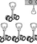 Four Wheel Trolley Assembly Rollers For One And Five Eighths Inch Wide Strut Channel, solid steel, galvanized, four-piece set, M10 bolt