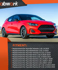 Top Tier Rock Solid Right Engine Motor Mount For Hyundai Elantra Veloster Kona 2017 Through 2020 Four Cylinder Inline 21810j9000 displayed on a red Veloster.