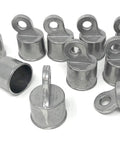 Chain Link Fence Rail Ends Aluminum 10 Pack One And Three Eighths Inch Top Rail Connectors For Terminal Posts Polished Silver Finish