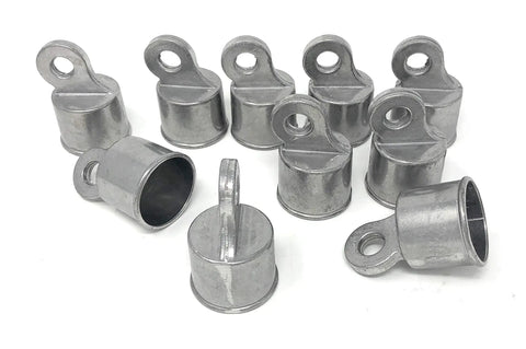 Chain Link Fence Rail Ends Aluminum 10 Pack One And Three Eighths Inch Top Rail Connectors For Terminal Posts Polished Silver Finish