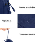 Close-up of Grab And Go Waterproof Double Layer Cable Organizer Pouch, showing double zipper, waterproof material, and hand strap.