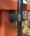Tiki Torch Deck Or Fence Mount Kit Black For Three Quarter Inch And One Inch Poles Four Sets Keeps Torches Mounted Off Deck