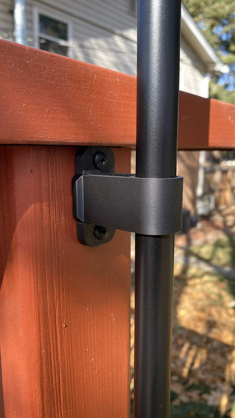 Deck Or Fence Mount For Tiki Torches Fits 1 1/8 Inch Poles Black Includes Three Sets Keeps Torches Off The Ground And Railings