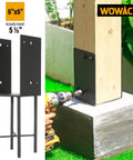 Heavy Duty Stainless Steel U Shape Post Holder For Concrete Use 6x6 Inch Actual 5.5x5.5 Inch securing wooden post